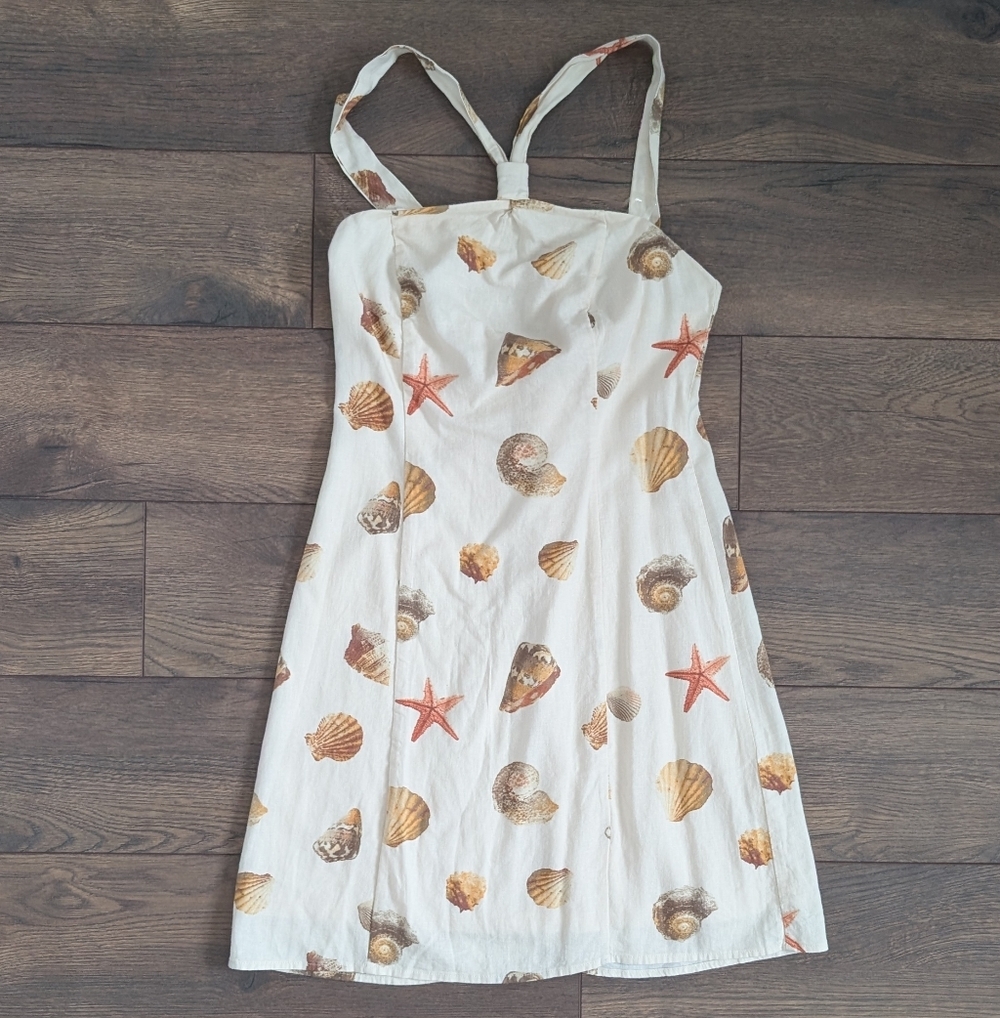 🐚 Seashell Print Halter Dress - Picture 5 of 6